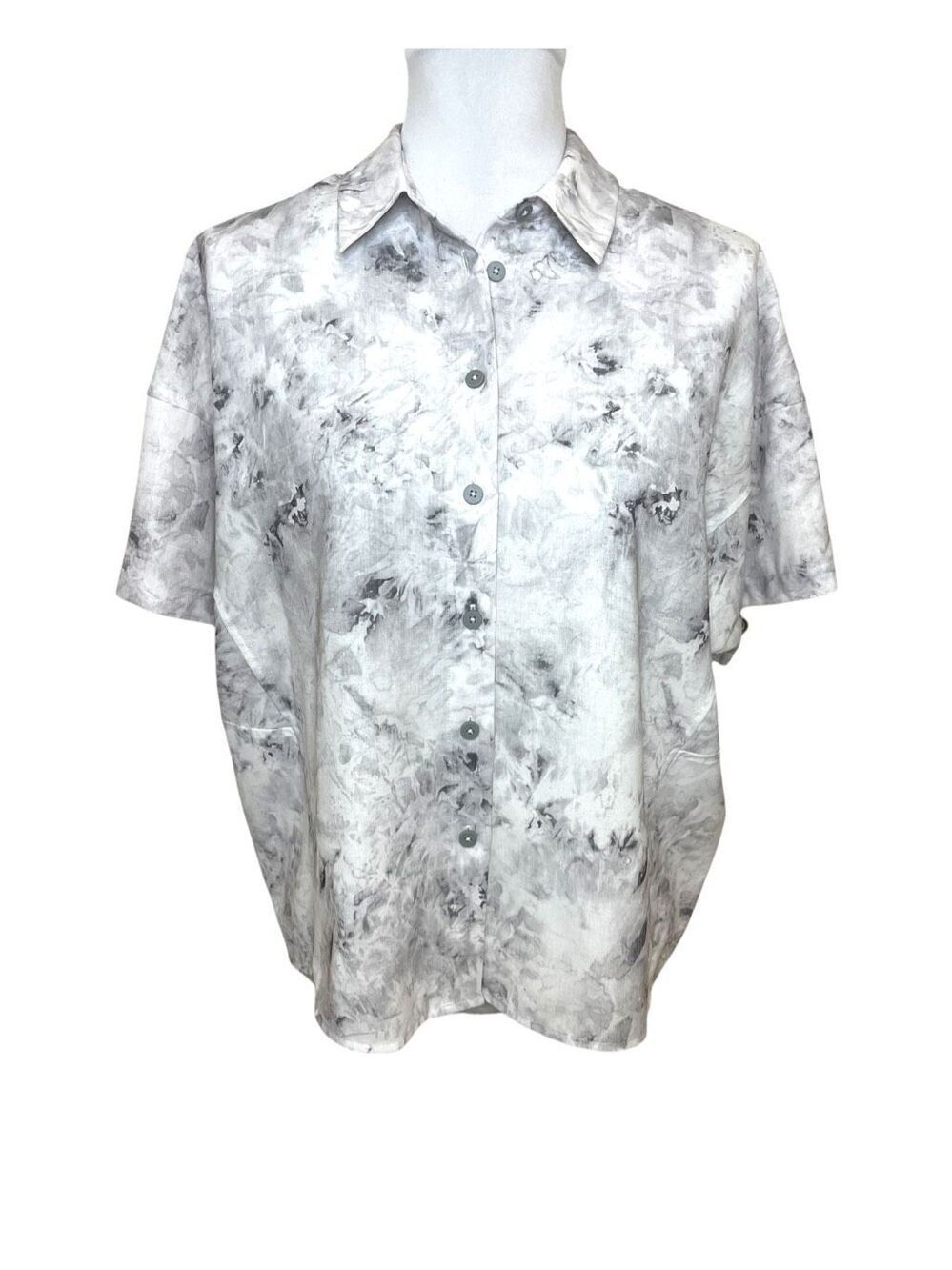 Lululemon Full Day Ahead Short Sleeve Shirt Aquila Rhino Grey Multi Marble Size